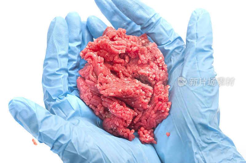 在实验室测试肉糜。Hackfleisch testen Gammelfleisch